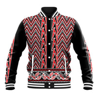 New Zealand Maori Niho Taniwha Baseball Jacket Whero Mangopare and Puhoro Pattern