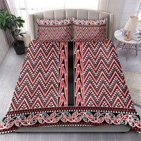 New Zealand Maori Niho Taniwha Bedding Set Whero Mangopare and Puhoro Pattern
