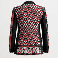 New Zealand Maori Niho Taniwha Blazer Whero Mangopare and Puhoro Pattern - Polynesian Pride