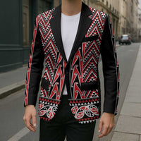 New Zealand Maori Niho Taniwha Blazer Whero Mangopare and Puhoro Pattern - Polynesian Pride