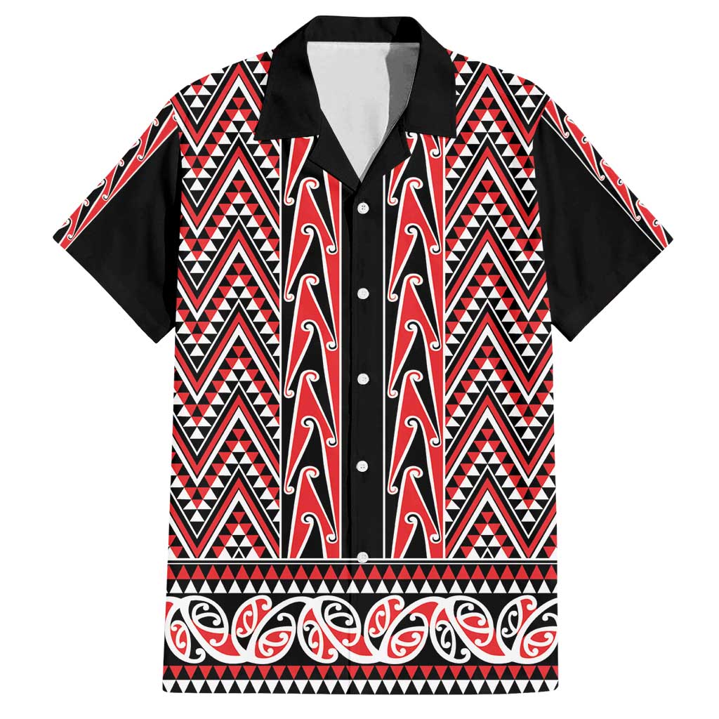 New Zealand Maori Niho Taniwha Family Matching Long Sleeve Bodycon Dress and Hawaiian Shirt Whero Mangopare and Puhoro Pattern
