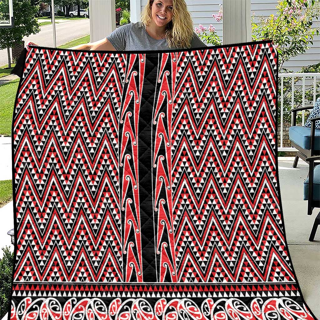 New Zealand Maori Niho Taniwha Quilt Whero Mangopare and Puhoro Pattern