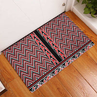 New Zealand Maori Niho Taniwha Rubber Doormat Whero Mangopare and Puhoro Pattern