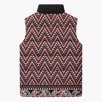 New Zealand Maori Niho Taniwha Sleeveless Puffer Jacket Whero Mangopare and Puhoro Pattern - Polynesian Pride