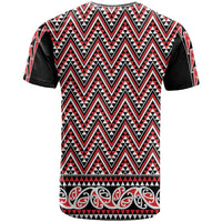 New Zealand Maori Niho Taniwha T Shirt Whero Mangopare and Puhoro Pattern