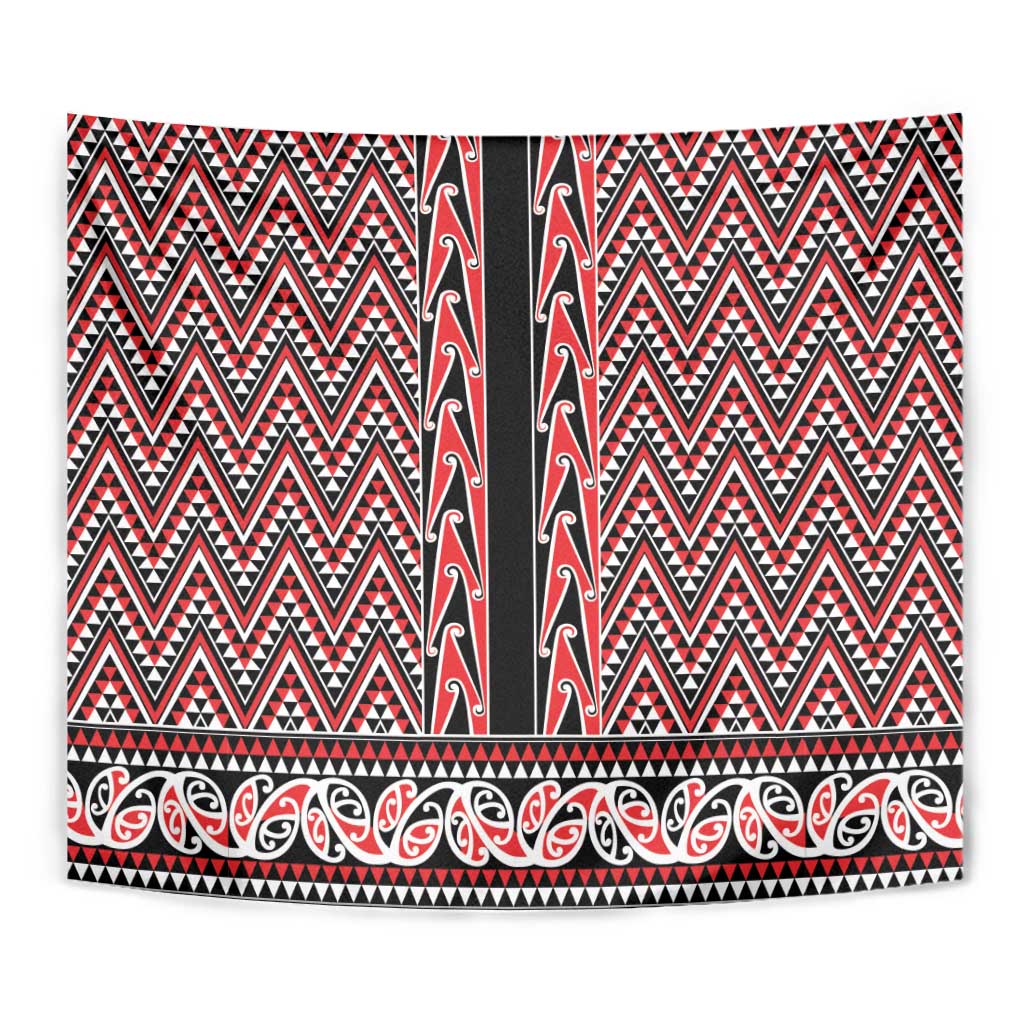 New Zealand Maori Niho Taniwha Tapestry Whero Mangopare and Puhoro Pattern