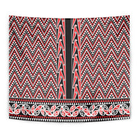 New Zealand Maori Niho Taniwha Tapestry Whero Mangopare and Puhoro Pattern