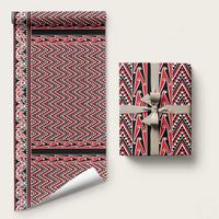 New Zealand Maori Niho Taniwha Wrapping Paper Whero Mangopare and Puhoro Pattern - Polynesian Pride