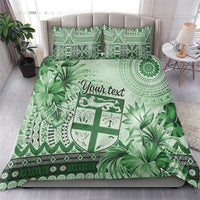 Vintage Bula Fiji Personalised Bedding Set Green Hibiscus Tapa Pattern LT9