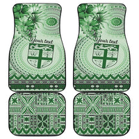 Vintage Bula Fiji Personalised Car Mats Green Hibiscus Tapa Pattern LT9