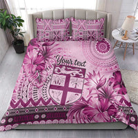 Vintage Bula Fiji Personalised Bedding Set Pink Hibiscus Tapa Pattern LT9