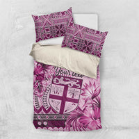 Vintage Bula Fiji Personalised Bedding Set Pink Hibiscus Tapa Pattern LT9