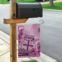 Vintage Bula Fiji Personalised Garden Flag Pink Hibiscus Tapa Pattern LT9