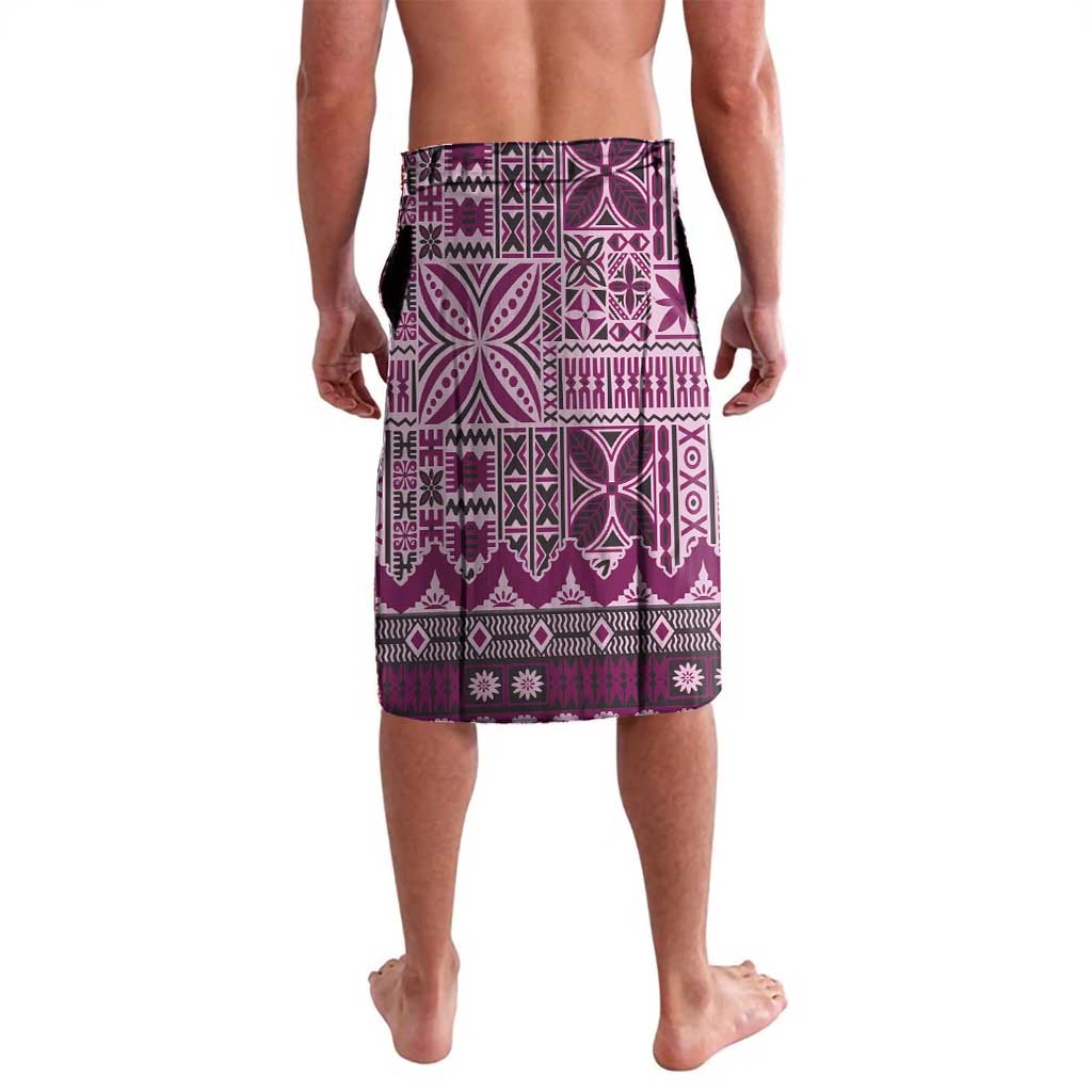 Vintage Bula Fiji Personalised Lavalava Pink Hibiscus Tapa Pattern