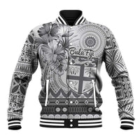 Vintage Bula Fiji Personalised Baseball Jacket Beige Hibiscus Tapa Pattern