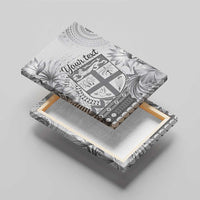 Vintage Bula Fiji Personalised Canvas Wall Art Beige Hibiscus Tapa Pattern LT9