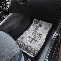 Vintage Bula Fiji Personalised Car Mats Beige Hibiscus Tapa Pattern LT9