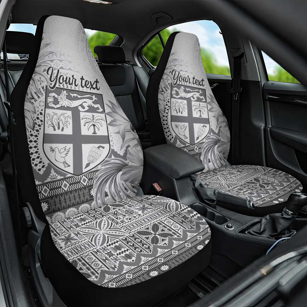Vintage Bula Fiji Personalised Car Seat Cover Beige Hibiscus Tapa Pattern LT9