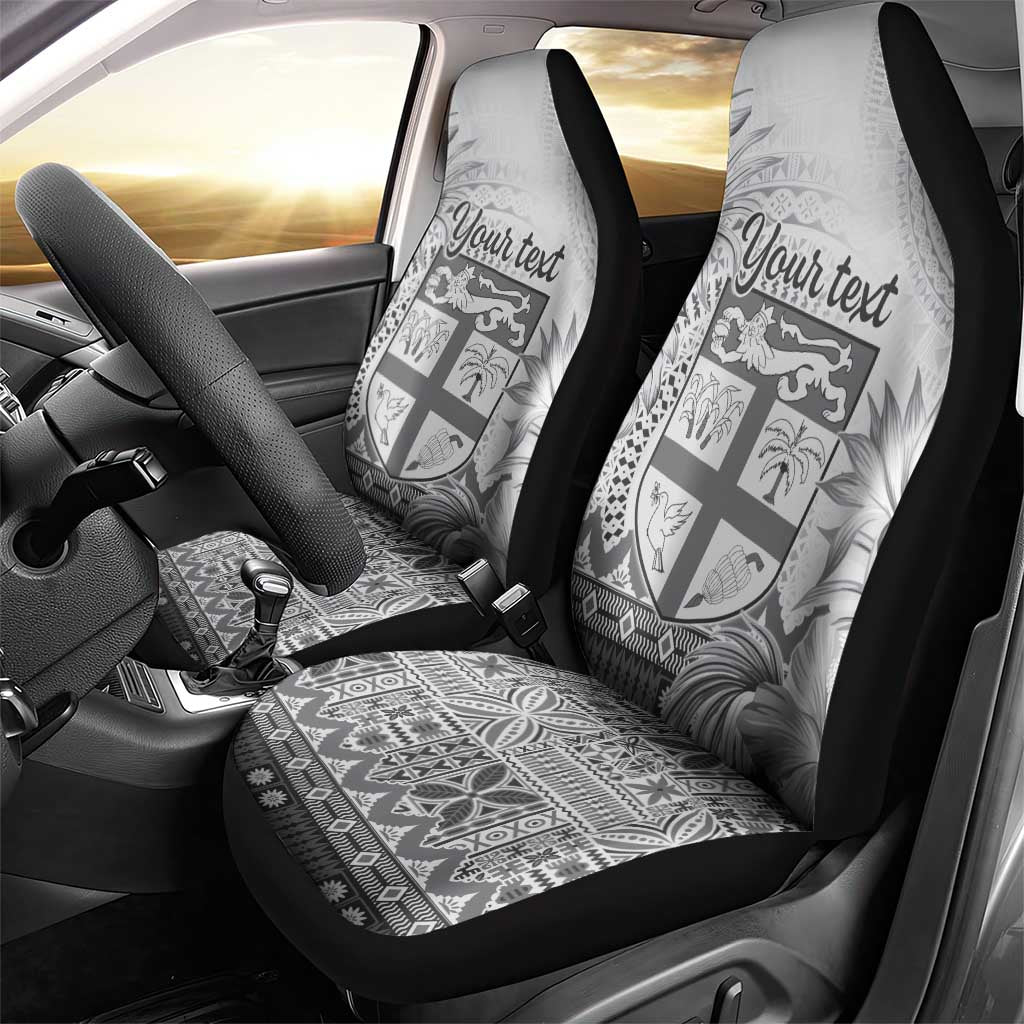 Vintage Bula Fiji Personalised Car Seat Cover Beige Hibiscus Tapa Pattern LT9