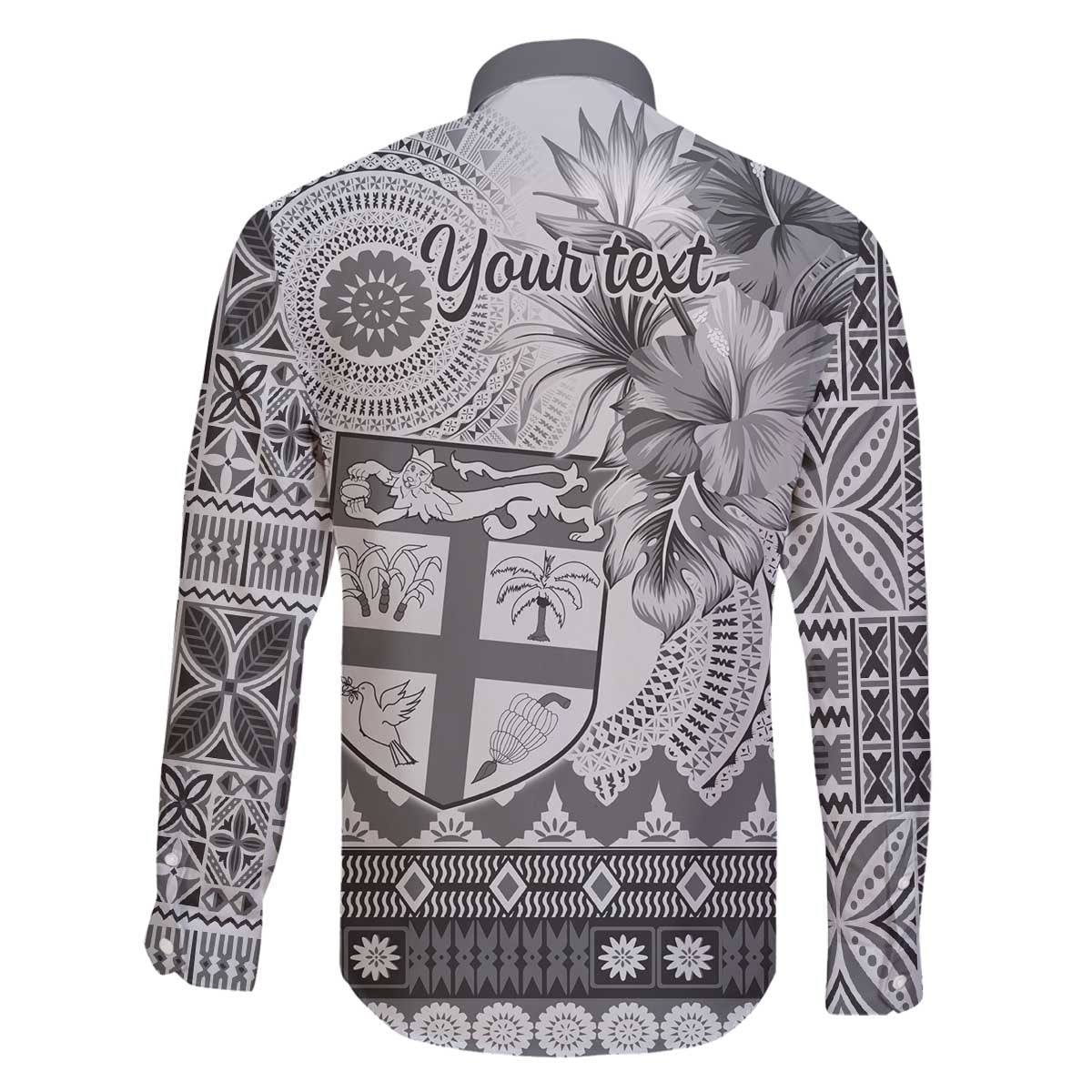 Vintage Bula Fiji Personalised Family Matching Off The Shoulder Long Sleeve Dress and Hawaiian Shirt Beige Hibiscus Tapa Pattern