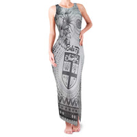 Vintage Bula Fiji Personalised Family Matching Tank Maxi Dress and Hawaiian Shirt Beige Hibiscus Tapa Pattern