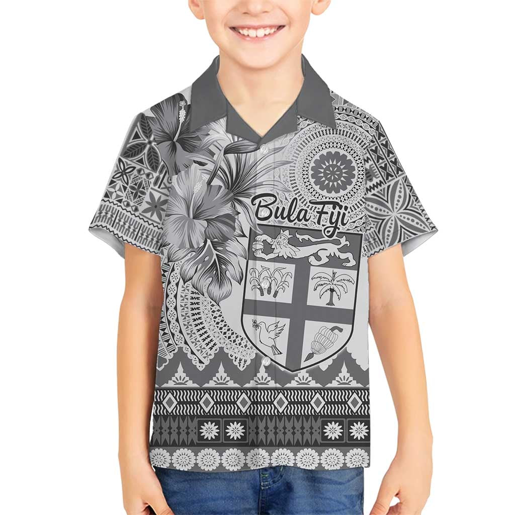 Vintage Bula Fiji Personalised Family Matching Tank Maxi Dress and Hawaiian Shirt Beige Hibiscus Tapa Pattern