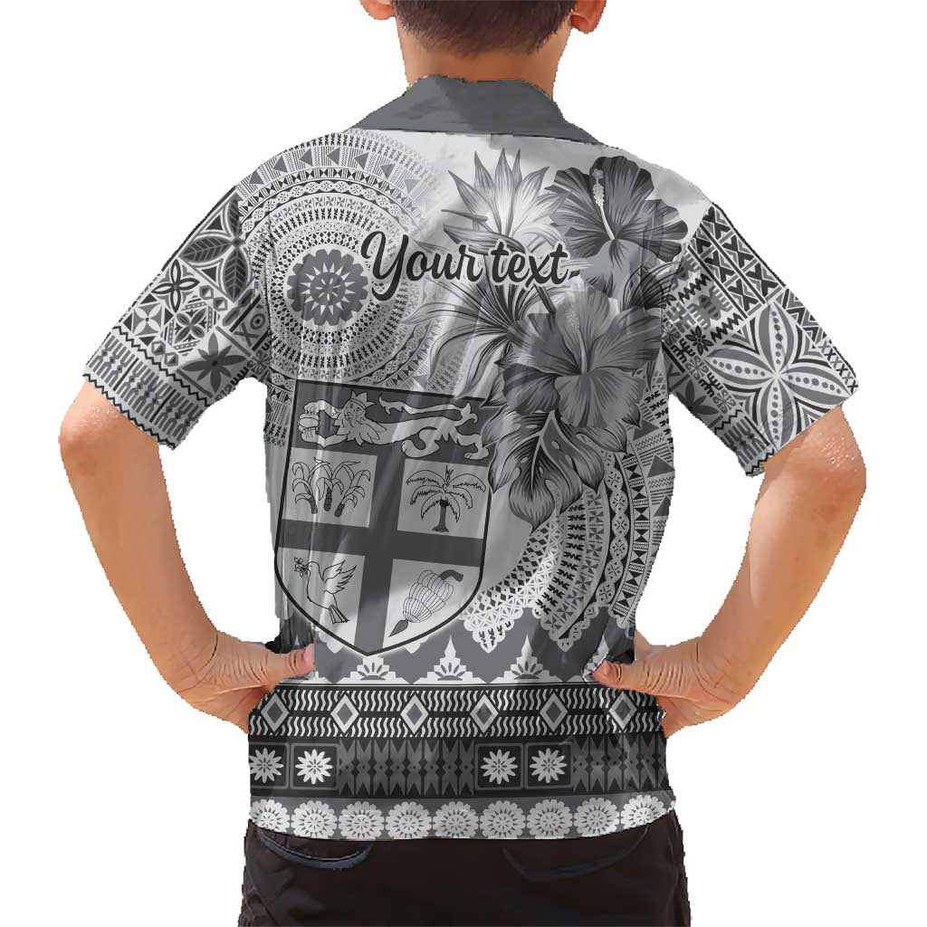Vintage Bula Fiji Personalised Hawaiian Shirt Beige Hibiscus Tapa Pattern LT9 - Polynesian Pride
