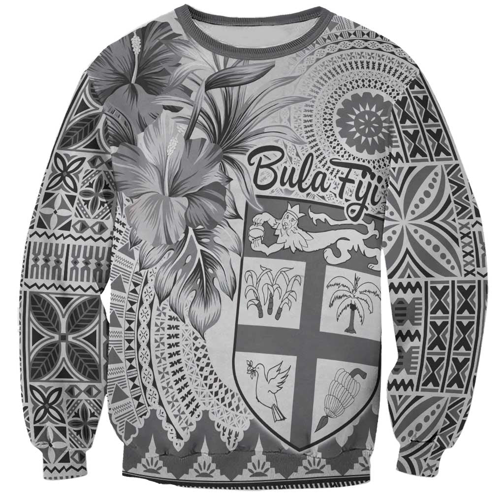 Vintage Bula Fiji Personalised Sweatshirt Beige Hibiscus Tapa Pattern