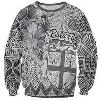 Vintage Bula Fiji Personalised Sweatshirt Beige Hibiscus Tapa Pattern