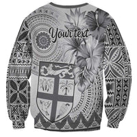 Vintage Bula Fiji Personalised Sweatshirt Beige Hibiscus Tapa Pattern