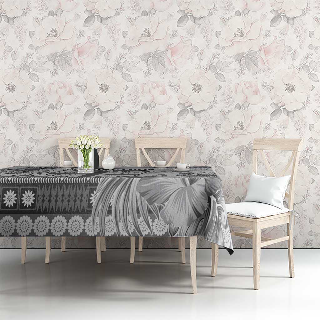 Vintage Bula Fiji Personalised Tablecloth Beige Hibiscus Tapa Pattern LT9