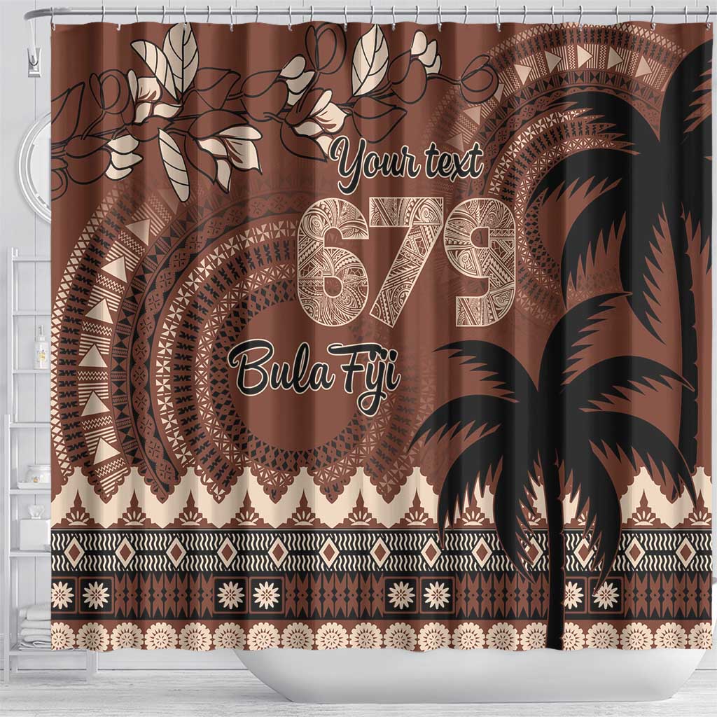 Personalised Bula Fiji 679 Shower Curtain Fijian Tagimoucia Masi Tapa Art