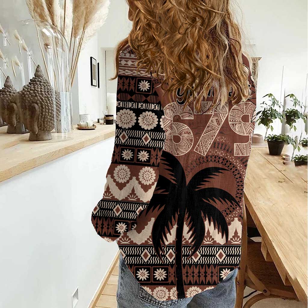 Personalised Bula Fiji 679 Women Casual Shirt Fijian Tagimoucia Masi Tapa Art