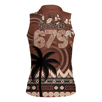 Personalised Bula Fiji 679 Women Sleeveless Polo Shirt Fijian Tagimoucia Masi Tapa Art