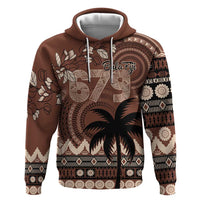 Personalised Bula Fiji 679 Zip Hoodie Fijian Tagimoucia Masi Tapa Art