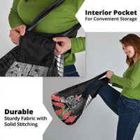 Personalised Samoa 685 Grocery Bag Teuila Flower With Black Samoan Tattoo