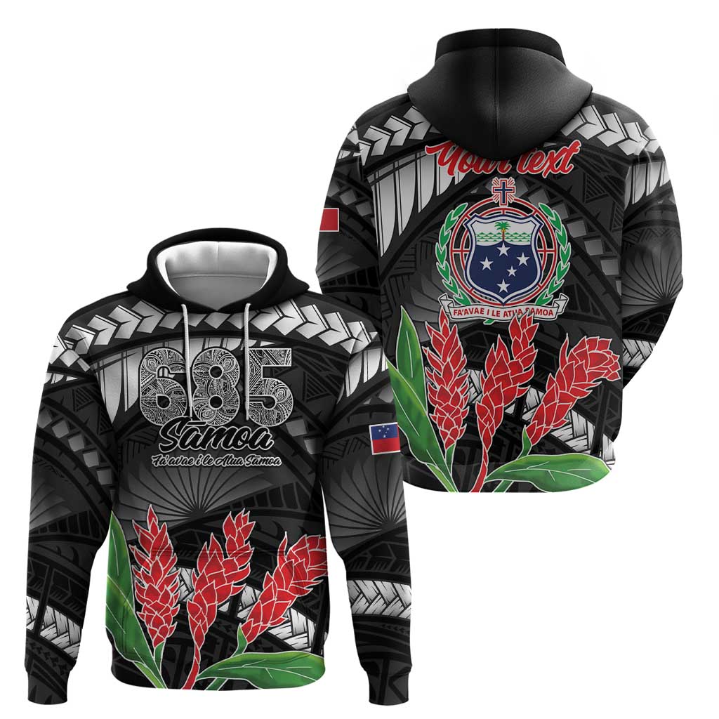 Personalised Samoa 685 Hoodie Teuila Flower With Black Samoan Tattoo