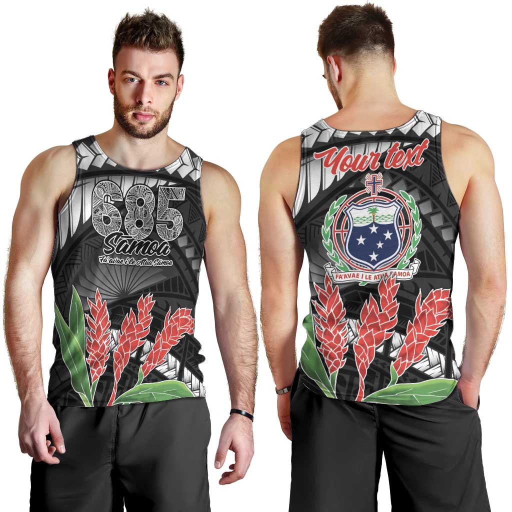 Personalised Samoa 685 Men Tank Top Teuila Flower With Black Samoan Tattoo