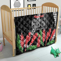 Personalised Samoa 685 Quilt Teuila Flower With Black Samoan Tattoo