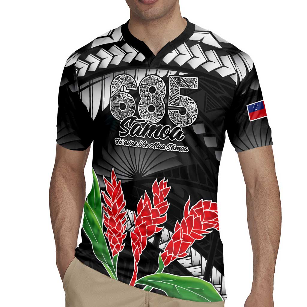 Personalised Samoa 685 Rugby Jersey Teuila Flower With Black Samoan Tattoo
