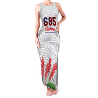Personalised Samoa 685 Family Matching Tank Maxi Dress and Hawaiian Shirt Teuila Flower With White Samoan Tattoo