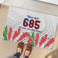 Personalised Samoa 685 Rubber Doormat Teuila Flower With White Samoan Tattoo