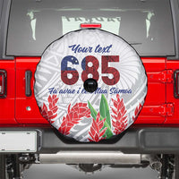 Personalised Samoa 685 Spare Tire Cover Teuila Flower With White Samoan Tattoo LT9 - Polynesian Pride