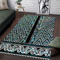 New Zealand Maori Niho Taniwha Area Rug Papua Shell - Mangopare Puhoro Pattern
