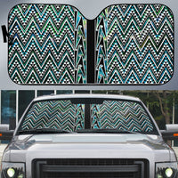 New Zealand Maori Niho Taniwha Auto Sun Shade Papua Shell - Mangopare Puhoro Pattern