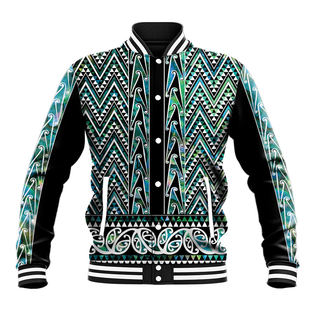 New Zealand Maori Niho Taniwha Baseball Jacket Papua Shell - Mangopare Puhoro Pattern