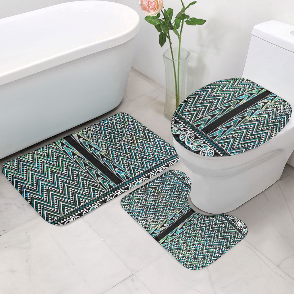 New Zealand Maori Niho Taniwha Bathroom Set Papua Shell - Mangopare Puhoro Pattern