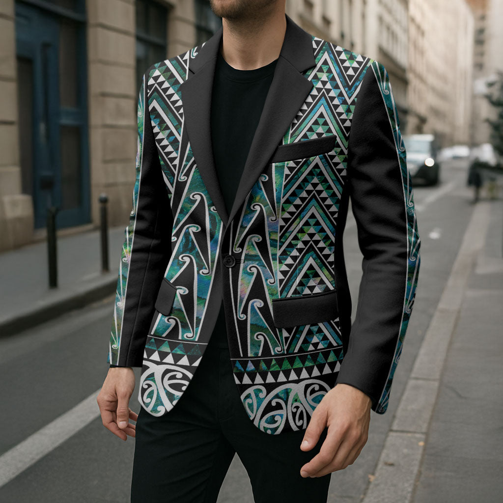 New Zealand Maori Niho Taniwha Blazer Papua Shell - Mangopare Puhoro Pattern