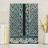 New Zealand Maori Niho Taniwha Canvas Wall Art Papua Shell - Mangopare Puhoro Pattern