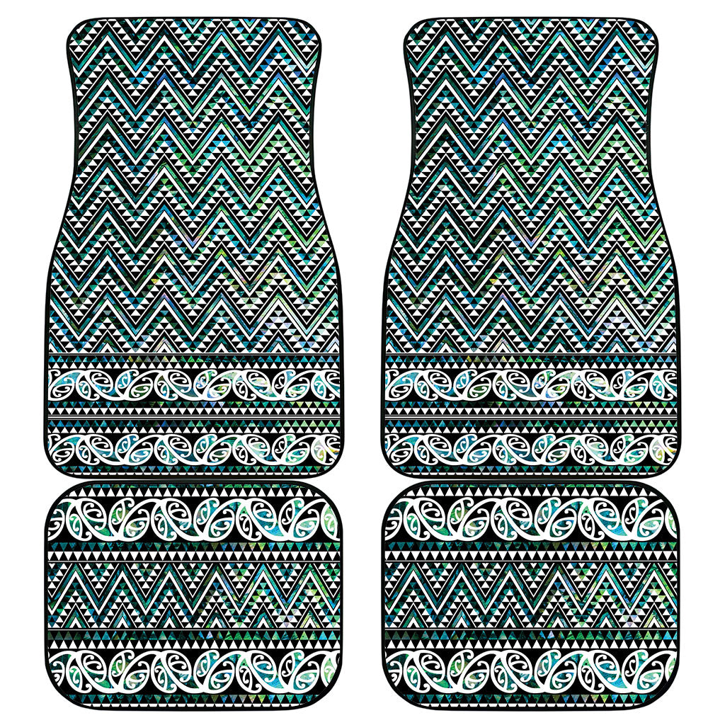 New Zealand Maori Niho Taniwha Car Mats Papua Shell - Mangopare Puhoro Pattern